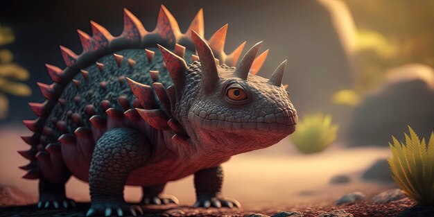 Ankylosaurus nella giungla AIGenerato