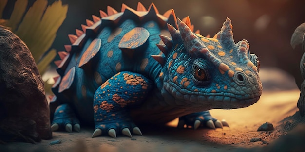 Ankylosaurus nella giungla AIGenerato