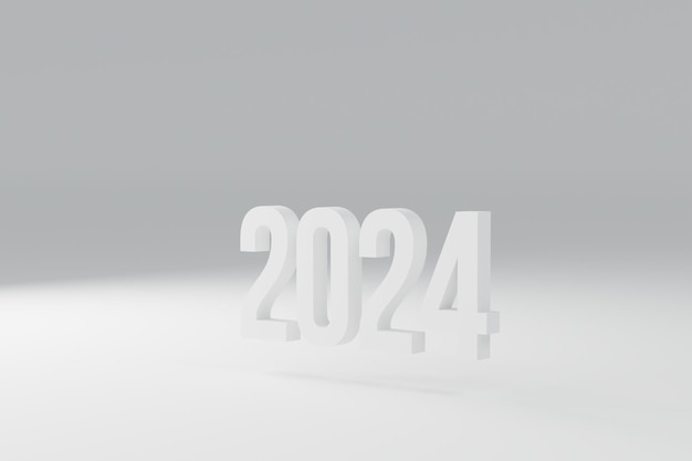 Anno 2024 su sfondo bianco