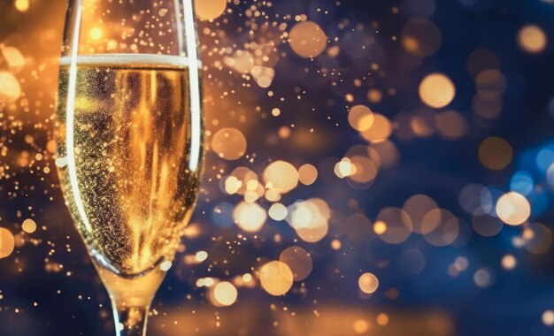 Anno nuovo e champagne sullo sfondo delizioso