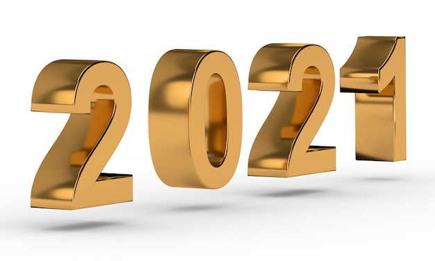 Anno nuovo e concetto di celebrazione. Numero d'oro 2021