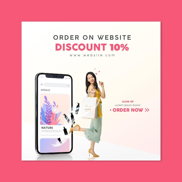 annunci di vendita sconto sul sito web