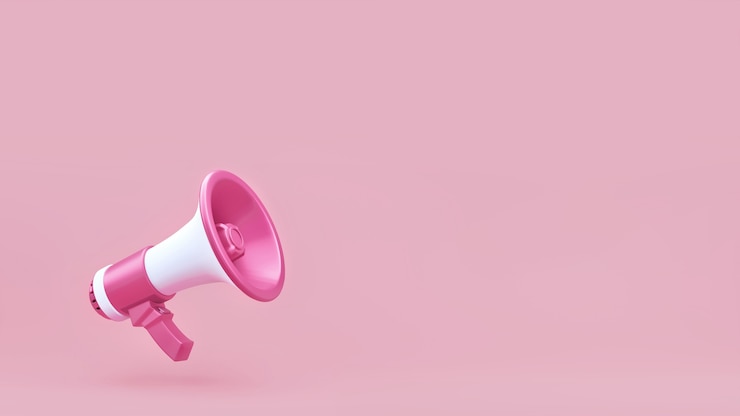 Foto annuncio del megafono su sfondo rosa