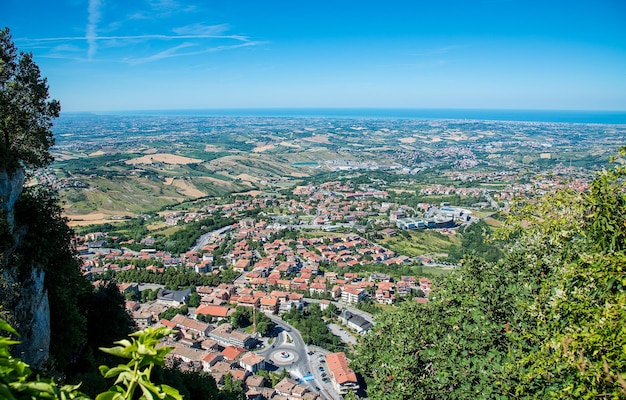 Anorama della Repubblica di San Marino e Italia da Monte Titano Città di San Marino Città di San Marino