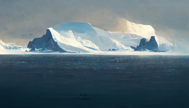 Antartide neve montagna oceano infinito neve cielo inverno