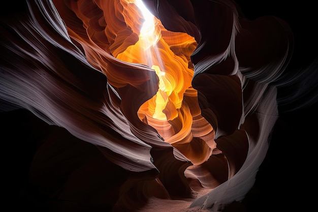 Antelope Canyon Magica gola terrosa luci danzanti Viaggio in essenza generativo IA