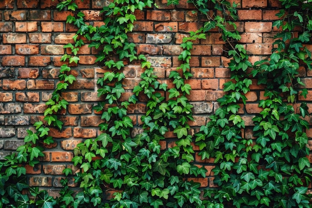 Antica parete di mattoni con consistenza di parete di pietra retrò a strisciante verde