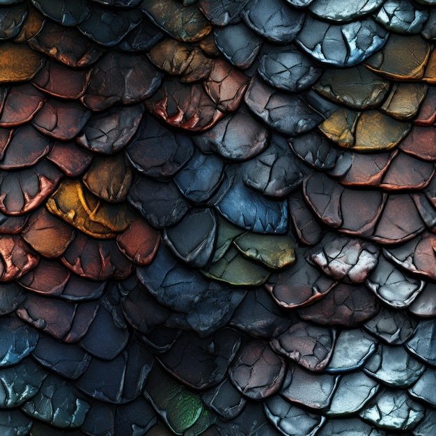 Antica piastrella di pelle di drago sullo sfondo generata dall'AI
