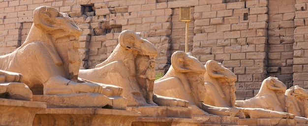 Antiche rovine del tempio di Karnak a Luxor Tebe Egitto Il più grande complesso di templi dell'antichità nel mondo Patrimonio mondiale dell'UNESCO