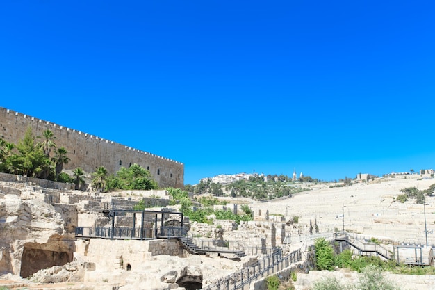 Antiche rovine nel centro di Gerusalemme Israele