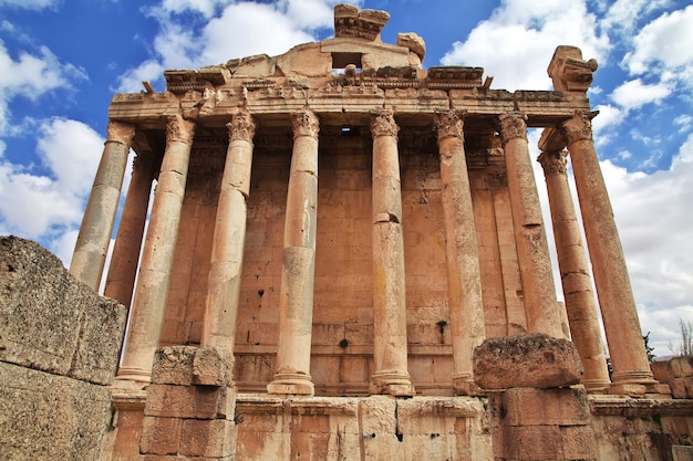 Antiche rovine romane della città di Baalbek del Libano