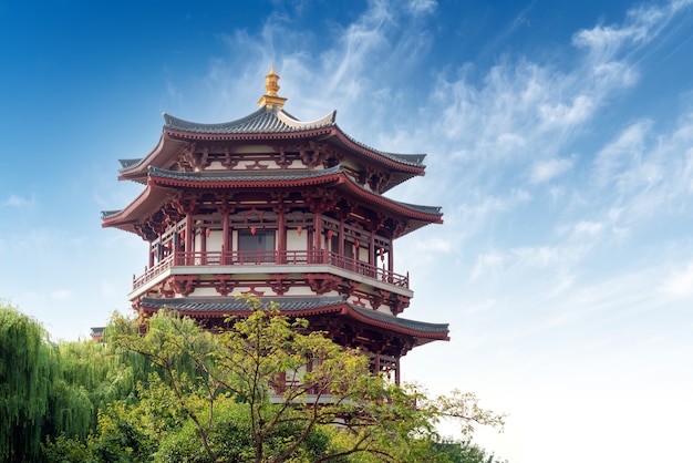 Antichi edifici: pagoda. Xi'an, Cina.