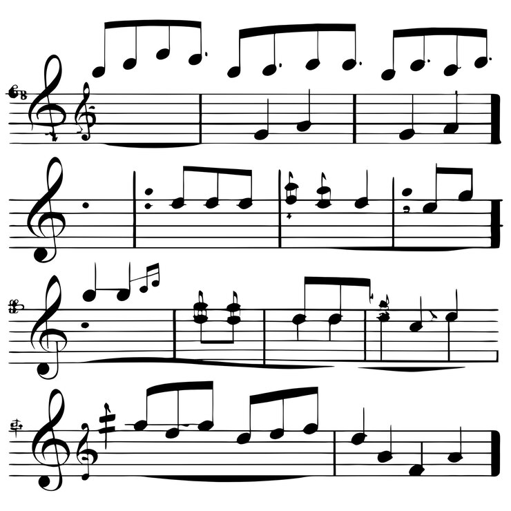 Antico foglio giallo per pianoforte Una melodia antica conservata