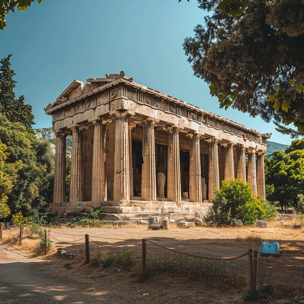 Antico Tempio di Efaesto Edificio archeologico storico a Field