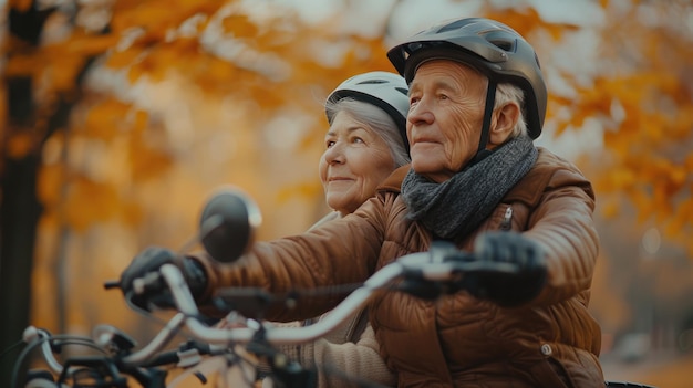 Anziani attivi in avventura in ebike in natura