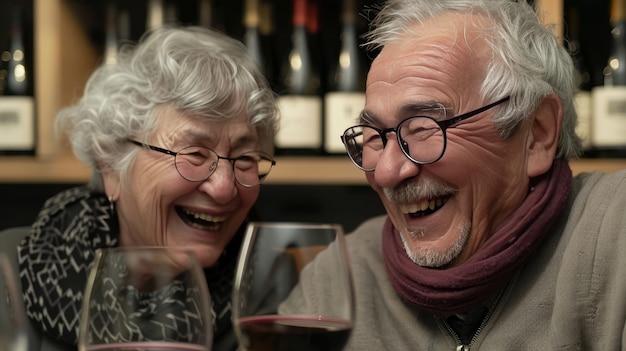 Anziani felici che mangiano insieme a casa