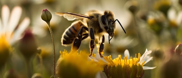 Ape e fiori IA generativa