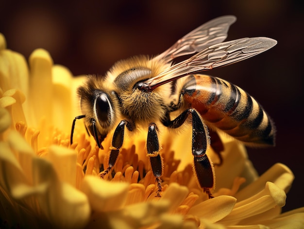 Ape su fiore Foto generata dall'intelligenza artificiale