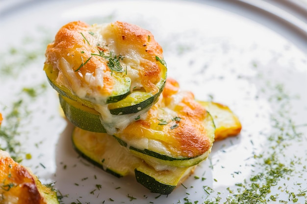 Aperitivi di zucchine al forno con formaggio ed erbe