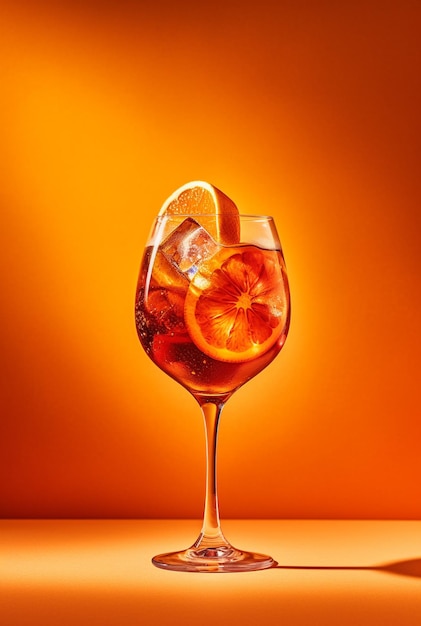 Aperol Spritz cocktail con arancione su uno sfondo luminoso e bellissimo