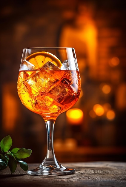 Aperol Spritz cocktail con arancione su uno sfondo luminoso e bellissimo