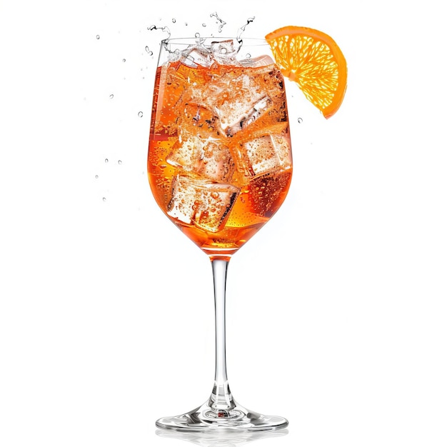 Aperol Spritz fresco isolato su sfondo bianco