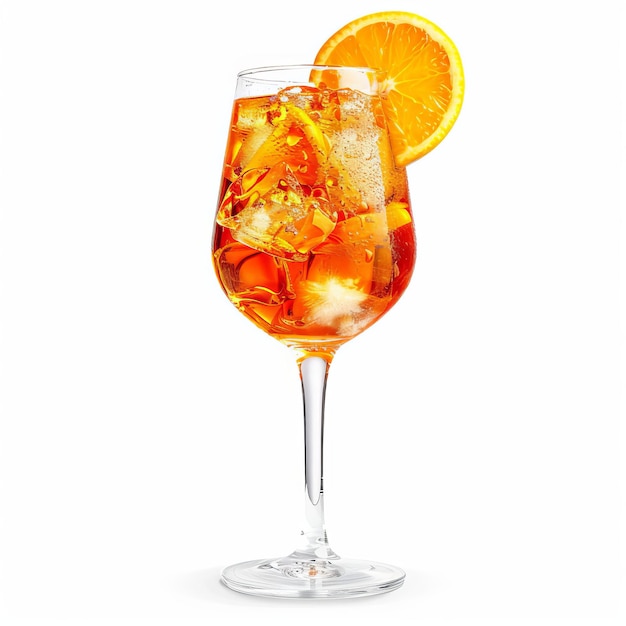 Aperol Spritz fresco isolato su sfondo bianco