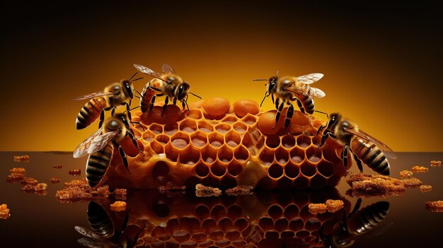 api con miele e favi