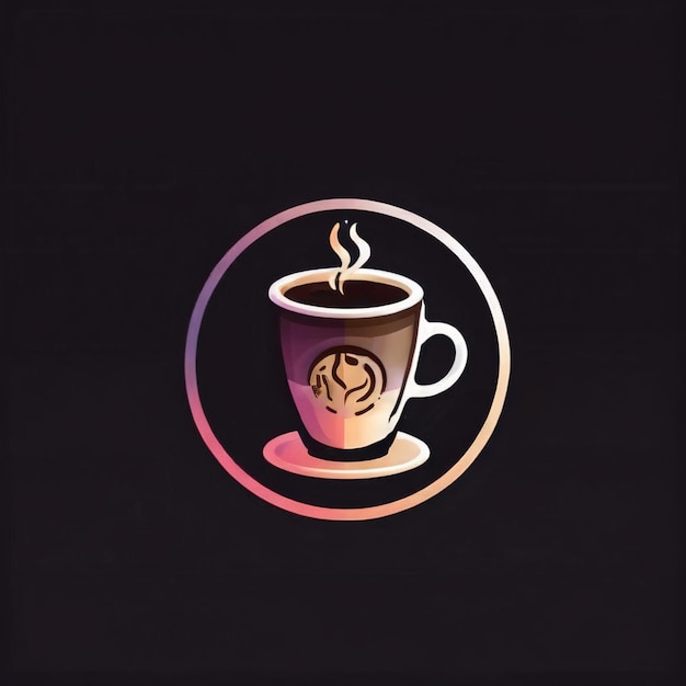 App caffetteria con l'icona del logo del software della tazza di caffè in stile piatto