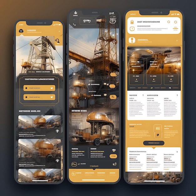 App mobile Progettazione di app per la gestione di progetti di costruzione Progettazione industriale Layout creativo