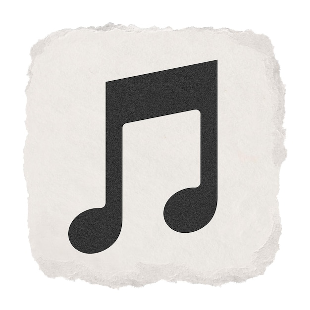 App nota musicale png icona adesivo carta strappata disegno su sfondo trasparente