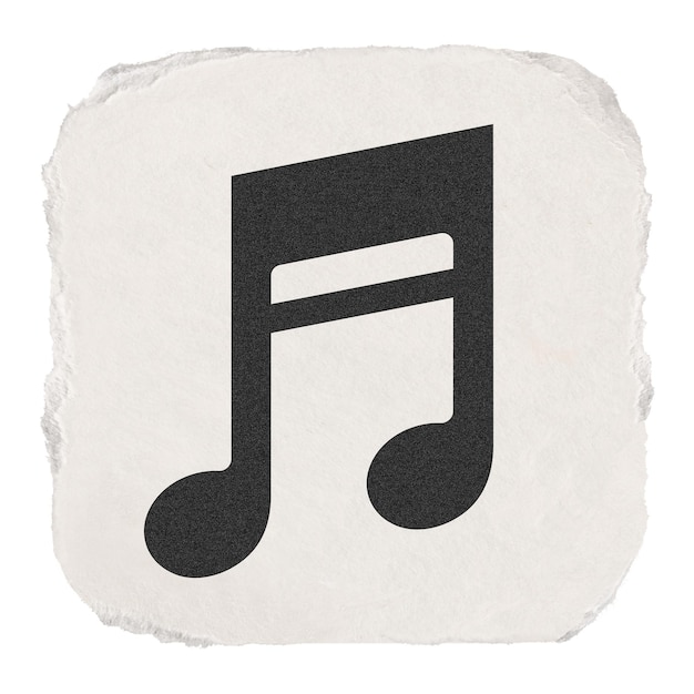 App nota musicale png icona adesivo carta strappata disegno su sfondo trasparente