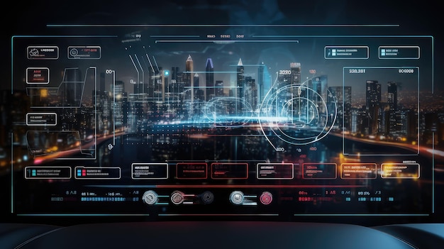 app percorso dashboard futuristico illustrazione posizione tecnologia navigazione città ui strada app percorso dashboard futuristico ai generato