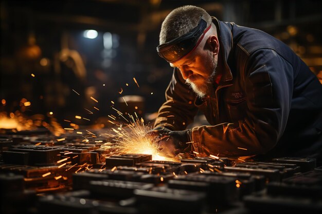 Appaltatore di fabbricazione di metalli che lavora presso uno stabilimento di lavorazione dei metalli