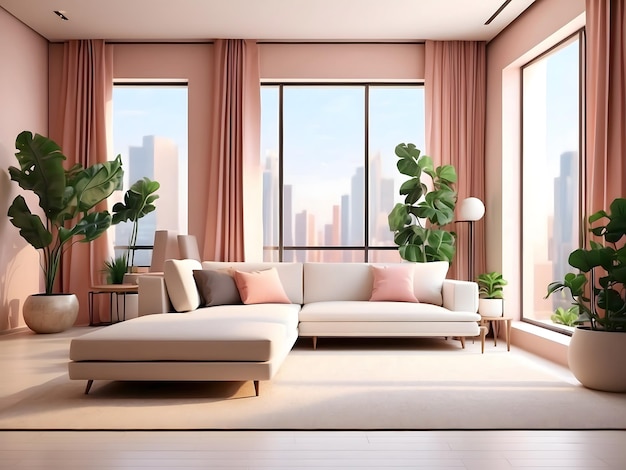 appartamento moderno interno sfondo illustrazione accogliente minimalista lusso elegante contemporaneo