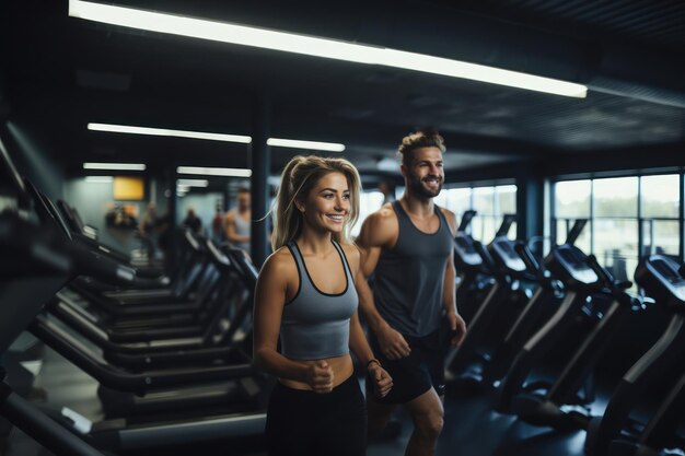 Appassionati di fitness in palestra