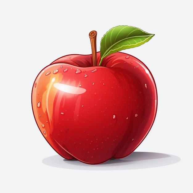 Apple 2d cartone animato illustraton su sfondo bianco di alta qualità