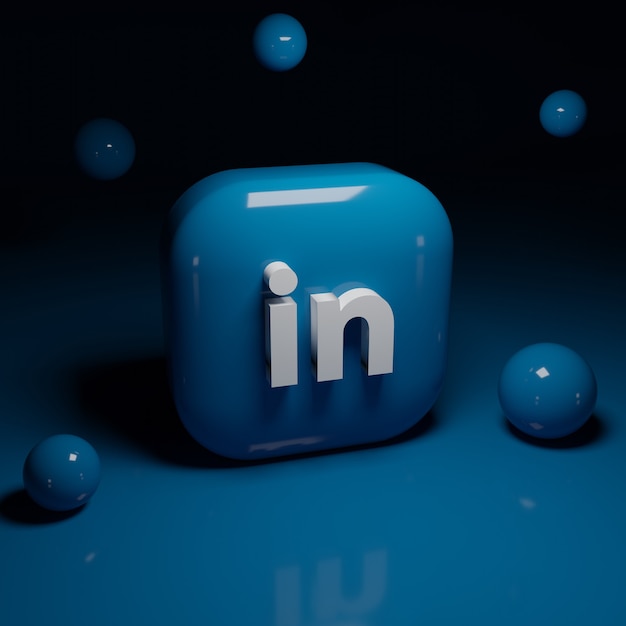 Applicazione logo 3d linkedin