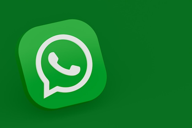 Applicazione Whatsapp logo verde icona 3d rendering su sfondo verde