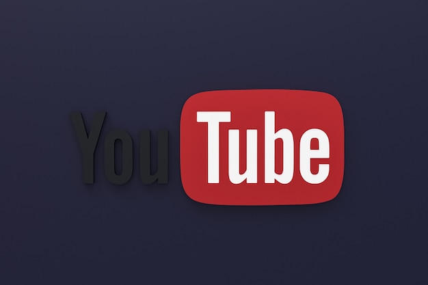 Applicazione Youtube 3d social media icone logo 3d rendering