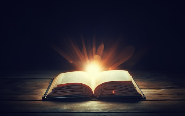 Apri la Bibbia e ci sarà la luce Libro magico Il libro è stato aperto alla pagina centrale
