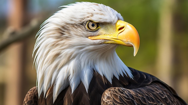 Aquila calva haliaeetus leucocephalus in primo piano