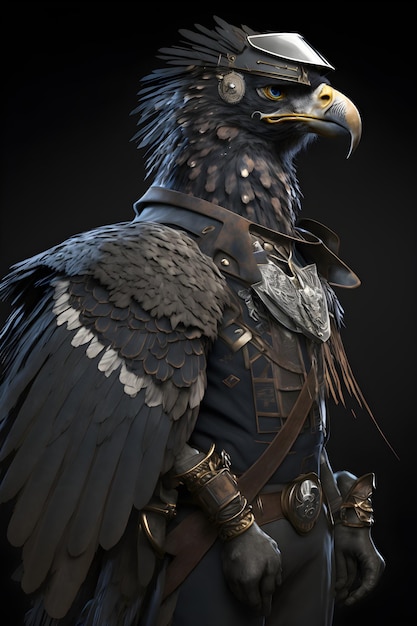 aquila che indossa elmo militare