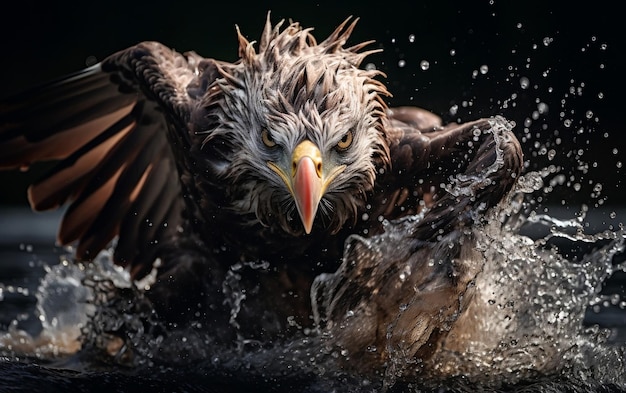 Aquila che spruzza acqua IA generativa