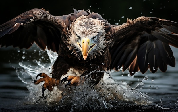 Aquila che spruzza acqua IA generativa