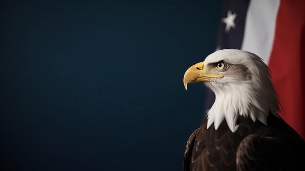Aquila con bandiera USA illustrazione AI generativa