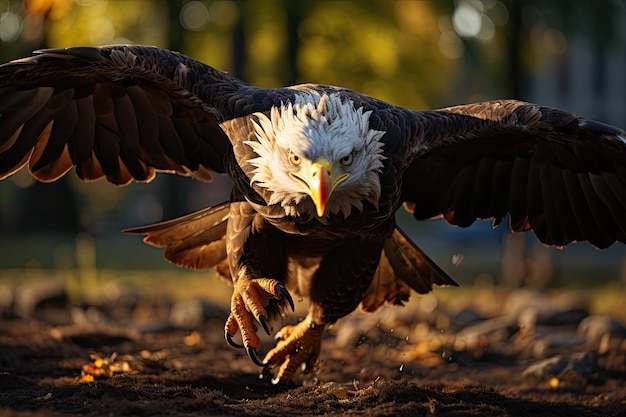 Aquila in volo libero che impressiona la folla generativa IA