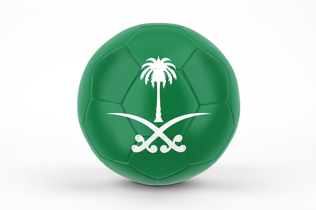 Arabia Saudita Bandiera Calcio In Sfondo Bianco