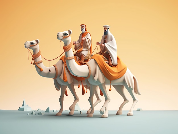 Arabian Camel Dessert Illustrazione AI_Generated