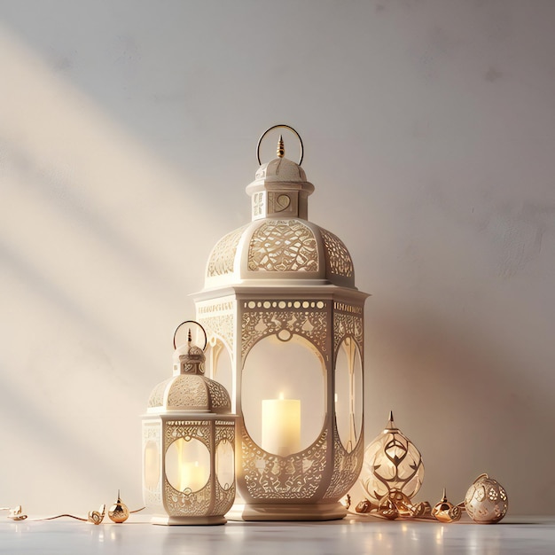 Arabian Luxury Clean 3d render Lanterne Lamp